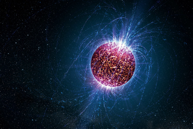 Artist's depiction of a super dense and compact neutron star